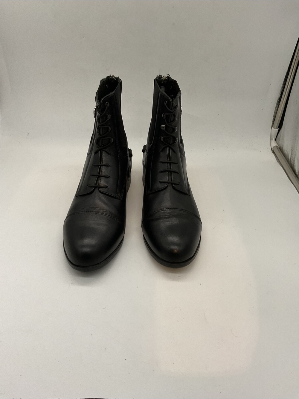 Women’s Black Leather Lace-Up Ankle Boots